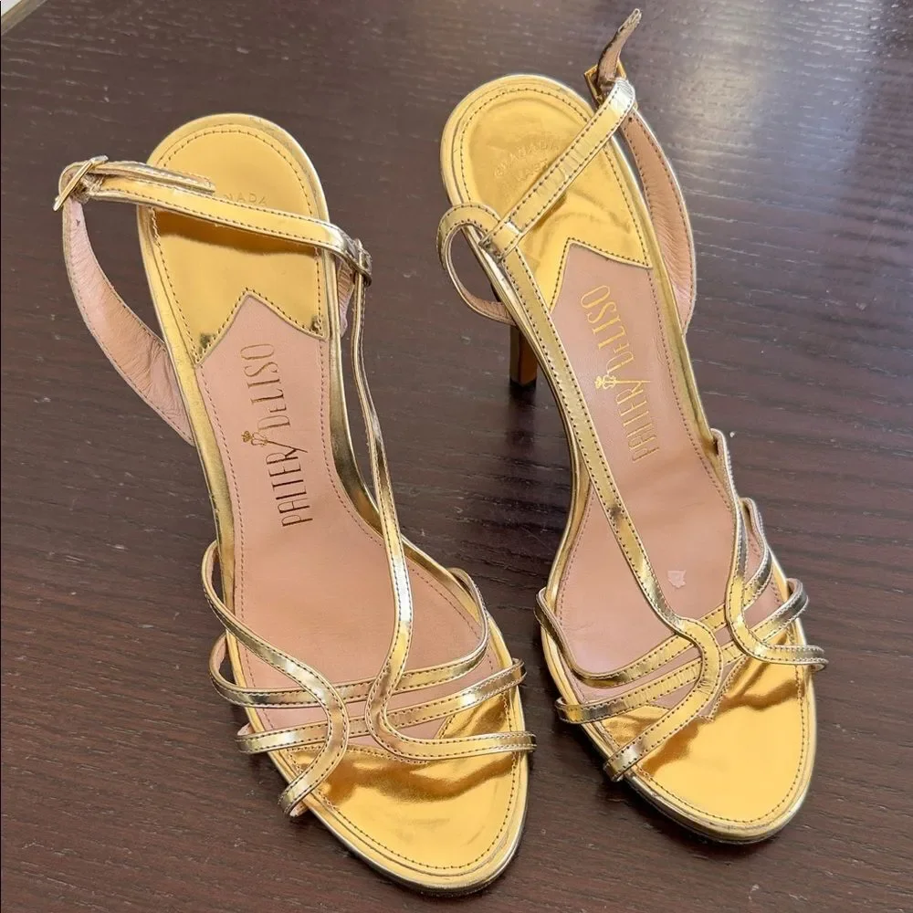 Elegant Gold Strappy Heels